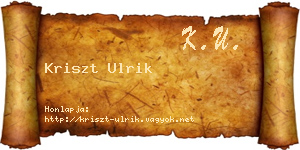 Kriszt Ulrik névjegykártya